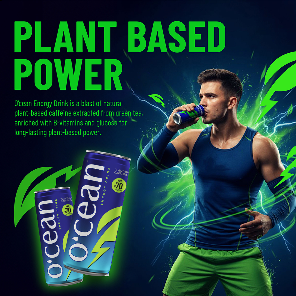 O'cean Natural Plant Based Energy Drink with Green Tea Extract