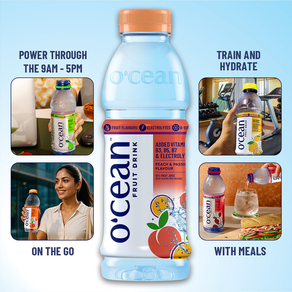 O'cean Fruit Drink Peach & Passionfruit Flavour 500ml