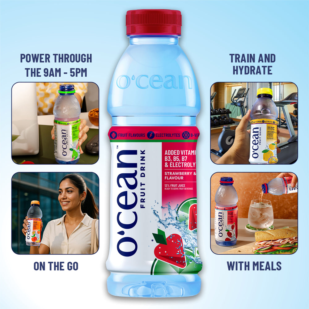O'cean Fruit Drink Strawberry & Lime Flavour 500ml