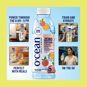 O'cean Fruit Water Zero Edition Peach & Passion Flavour
