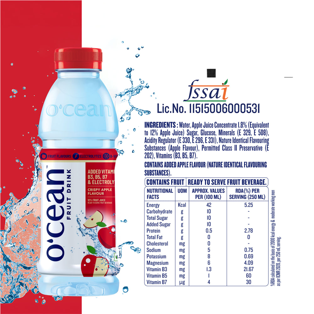 O'cean Fruit Drink  Crispy Apple Flavour 500ml
