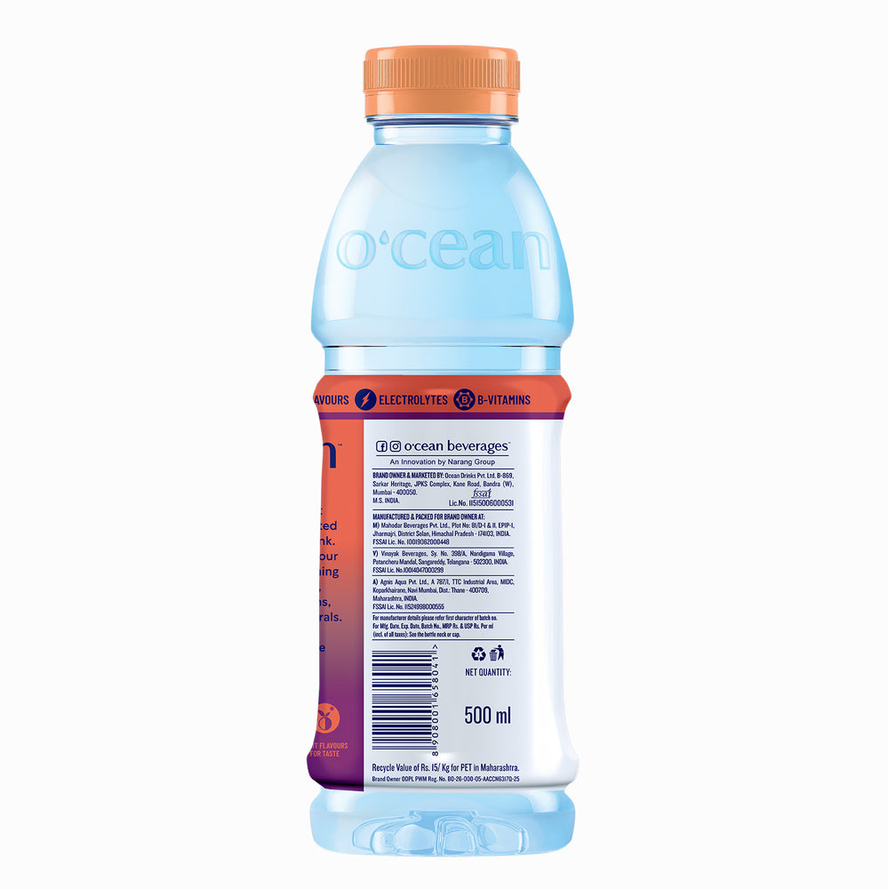 O'cean Fruit Drink Peach & Passionfruit Flavour 500ml