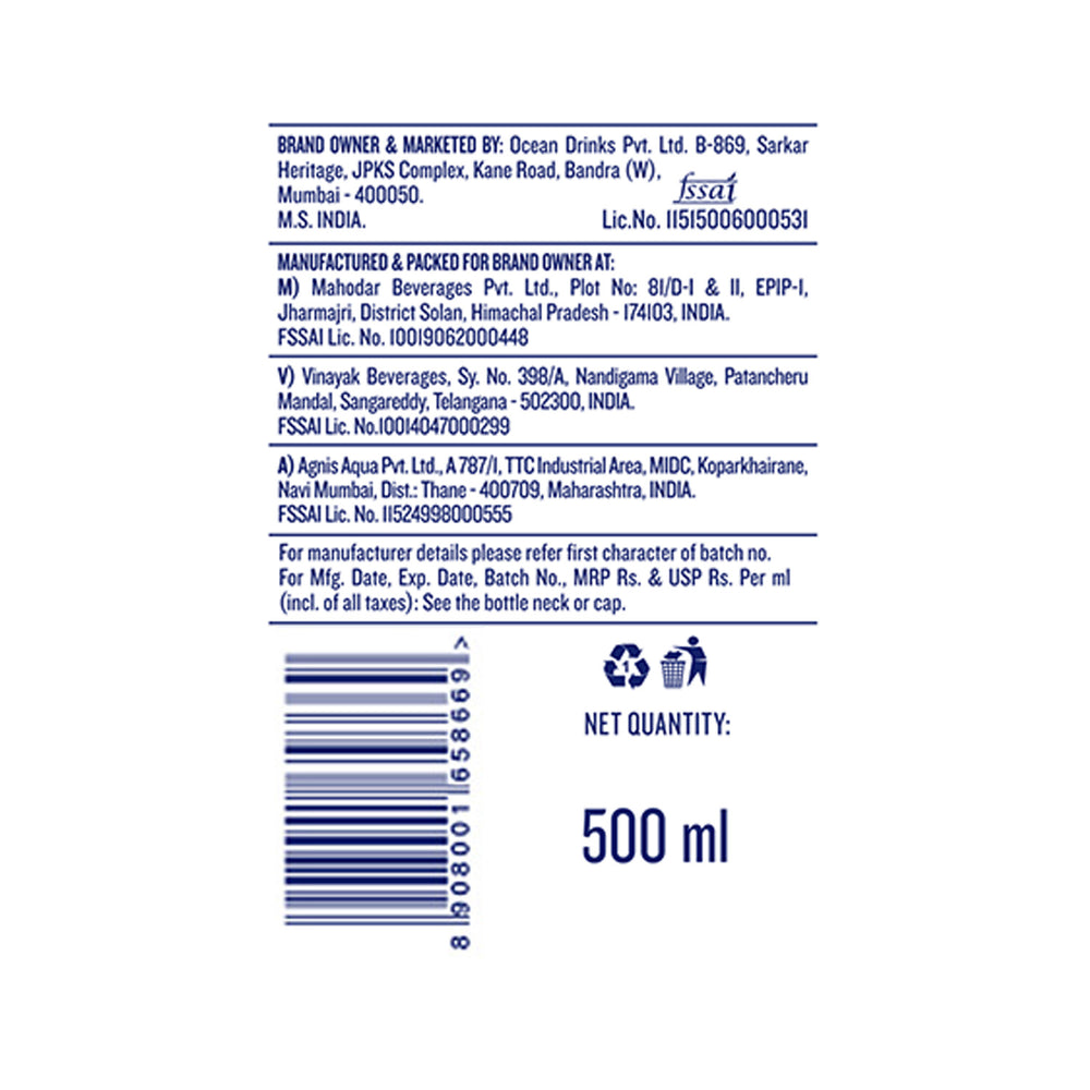 O'cean Fruit Water Zero Edition Peach & Passion Flavour
