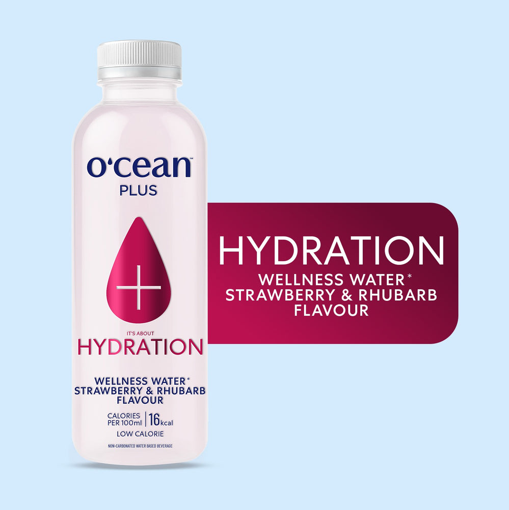 O'cean Plus Wellness Flavoured Water Strawberry & Rhubarb Flavour 500ml