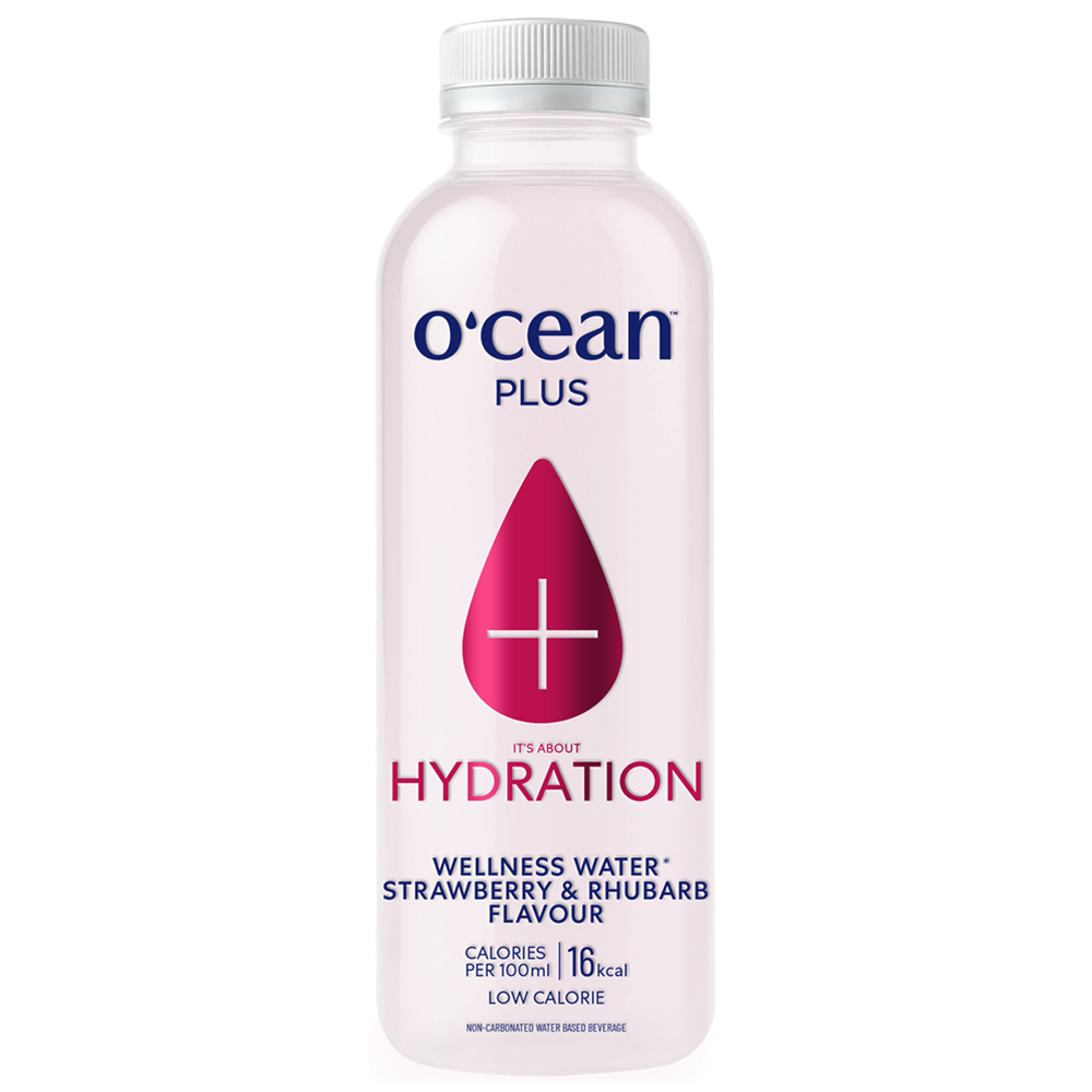 Ocean Plus Wellness water Strawberry & Rhubarb 500ml