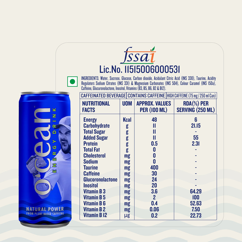 Ocean Energy Drink - Enriched with Plant-Based Caffeine